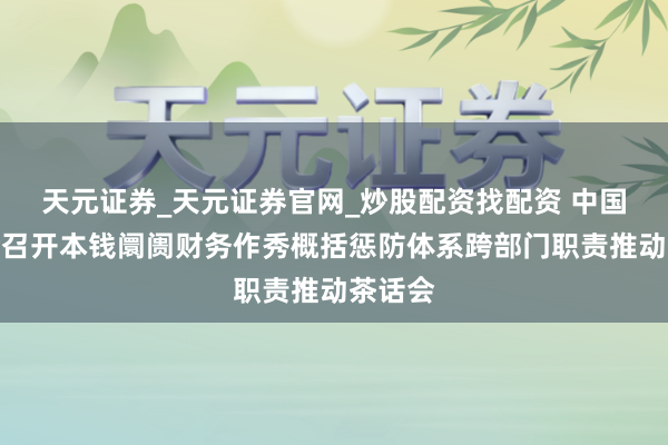 天元证券_天元证券官网_炒股配资找配资 中国证监会召开本钱阛阓财务作秀概括惩防体系跨部门职责推动茶话会